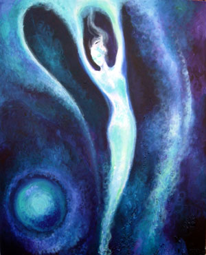 Blue Woman Swirls