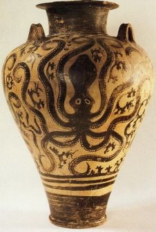 Minoan ceramic jar after Thera explosion