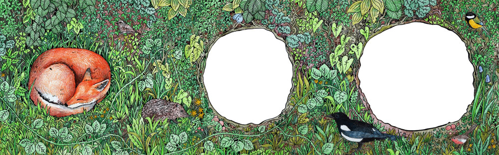In the Hedge Papercut Concertina Card - back