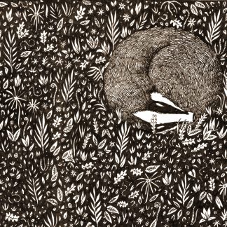 Sleeping-Badger-Sepia-Card