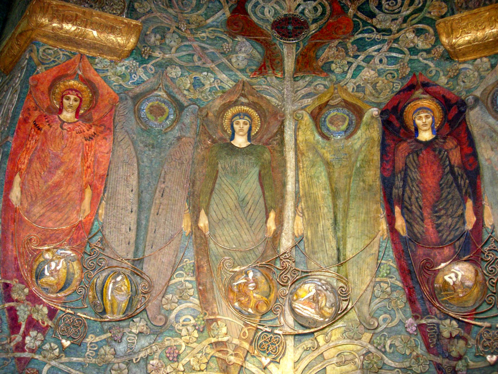 Watts Chapel angels inside Watts Chapel angels