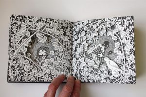 Altered sketchbook - nest