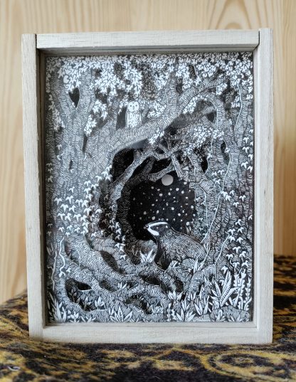 Badger Beneath the Moon box frame