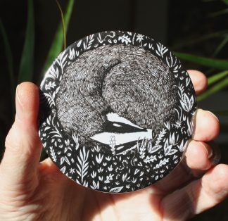 Sleeping badger pocket mirror