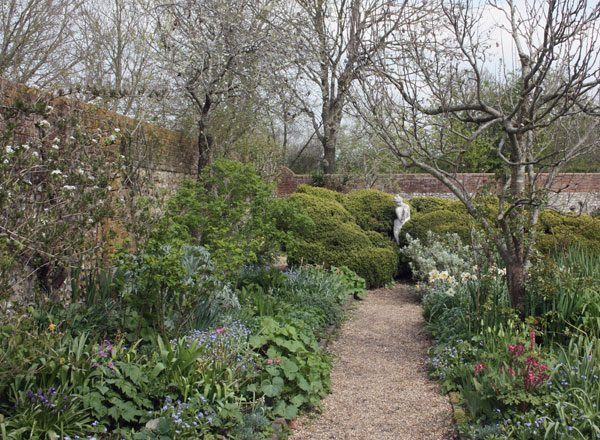 Charleston garden with statue