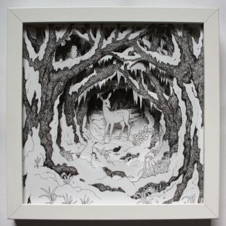 Deer in Snowy Glade Box Frame