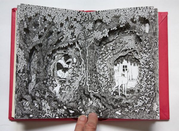 Dragon in the Woods altered book