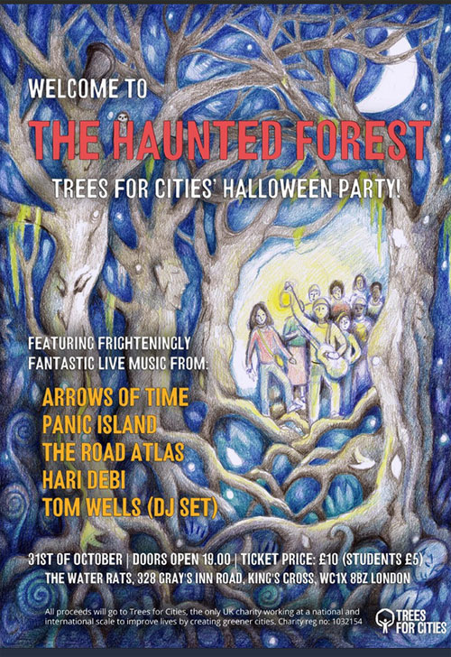 Halloween Poster for Trees for Cities Halloween party.