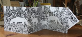 Foxes Abroad Concertina Card - front