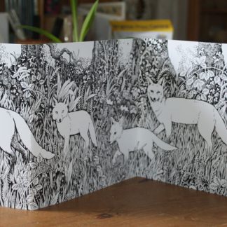 Foxes Abroad Concertina Card - front