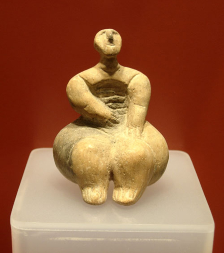 Small Seated Goddess in Museum in Malta Small Seated Goddess