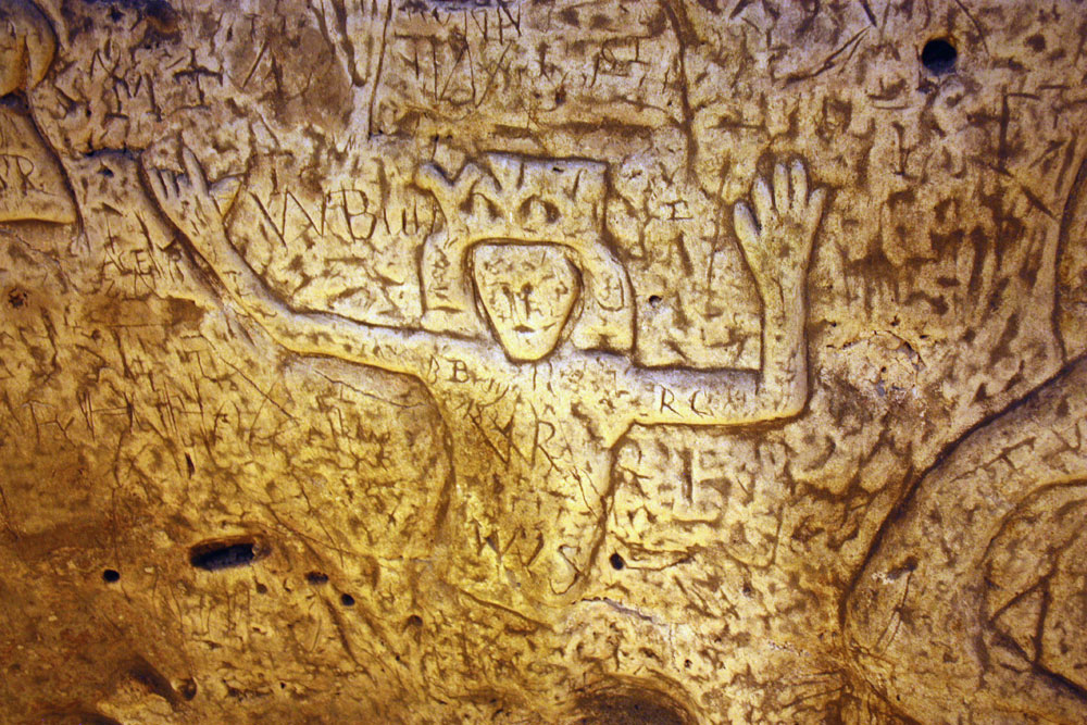 Carving in Royston Cave
