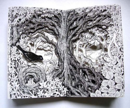 Nest in the Woods Altered Book