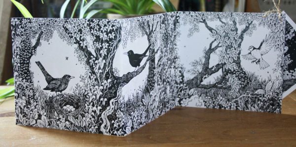 Owls and Blackbirds concertina Card