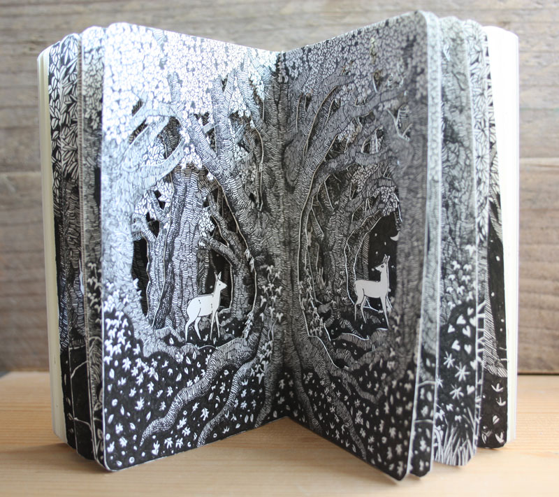 Two Deer Pocket Altered Book