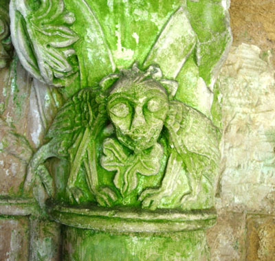 Green Man in Cathedral Cloisters in Coimbra