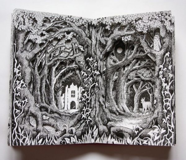 Ruin Through the Trees Altered Book