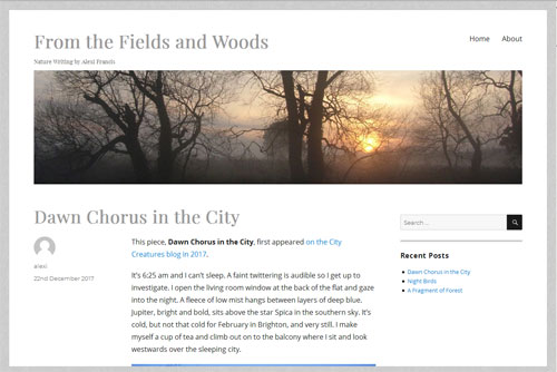From the Fields and Woods Homepage