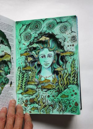 Sea Grotto Altered Book page1