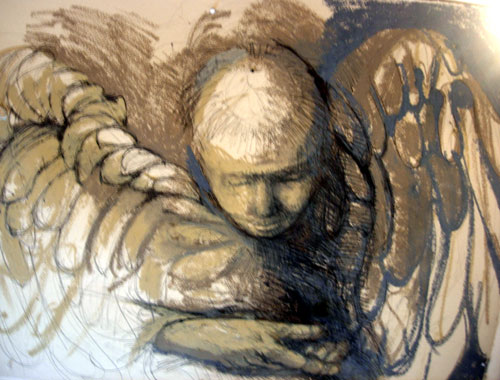 Angel Drawing by Paulien Gluckman