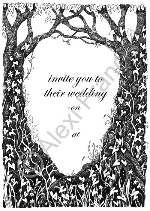 Spring Woodland Wedding Invitationn