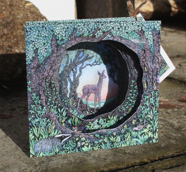 The Wood at Dusk papercut concertina card