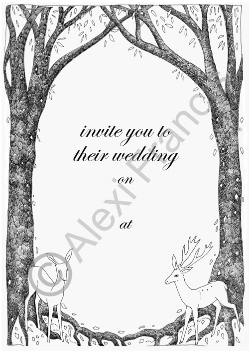 Two Deer Wedding Invitation